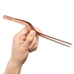 Pinzas anguladas, c/puntas finas, 7.8”/19.8cm, color rosa dorado, CU154RG