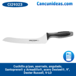 Cuchillo p/pan, aserrado, angulado, Santoprene® y Armadillo®, acero Dexteel®, 9", Dexter Russell, V-Lo, CI29323 / V163-9SC-PCP