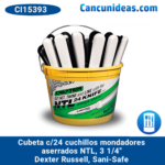 Cuchillos mondadores, cubeta c/24, aserrados NTL, polipropileno, 3 1/4", Dexter Russell, Sani-Safe, CI15393 / NTL24-24B