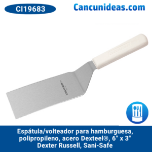 Espátula/volteador p/hamburguesa, polipropileno, acero Dexteel®, 6" x 3", Dexter Russell, Sani-Safe, CI19683 / S286-6PCP