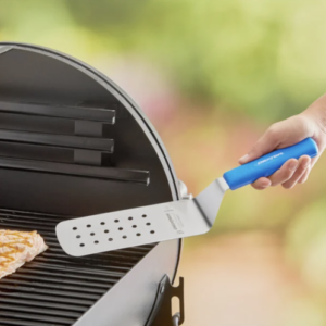 Espátula/volteador p/hamburguesa, esq/redondeadas, perforada, mango resiste/260°, Cool Blue®, acero Dexteel®, 8" x 3", Dexter Russell, Sani-Safe, CI19703H / PS286-8H-PCP