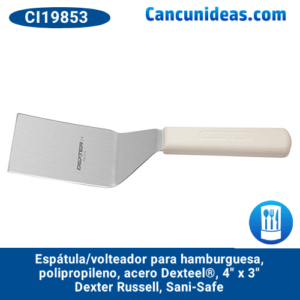 Espátula/volteador p/hamburguesa, polipropileno, acero Dexteel®, 4" x 3", Dexter Russell, Sani-Safe, CI19853 / S286-4PCP