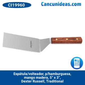 Espátula/volteador, p/hamburguesa, mango madera, 5" x 3", Dexter Russell, Traditional, CI19960 / S8695PCP