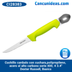 Cuchillo aserrado c/cuchara "cut and gut", polipropileno, blister, acero al carbono, Serie 400, 5", Dexter Russell, Basics, CI28383 / P11893C