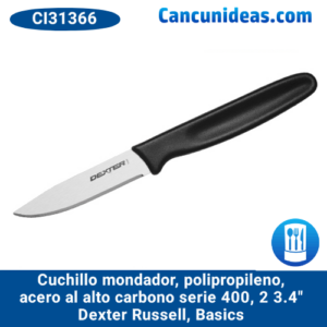 Cuchillo mondador, punta de clip, polipropileno, acero al carbono, Serie 400, 2 3/4", Dexter Russell, Basics, CI31366 / P40003