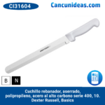 Cuchillo rebanador, aserrado, polipropileno, acero al carbono, Serie 400, 10", Dexter Russell, Basics, CI31604 / P94804