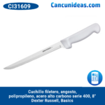 Cuchillo filetero, angosto, polipropileno, acero al carbono, Serie 400, 8″, Dexter Russell, Basics, CI31609 / P94813