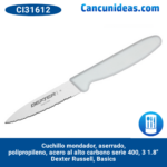 Cuchillo mondador, aserrado, polipropileno, acero al carbono, Serie 400, 3 1/8", Dexter Russell, Basics, CI31612 / P94846