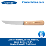 Cuchillo filetero, ancho, madera, acero Dexteel®, 5", Dexter Russell, Traditional, CI01660 / 1375PCP
