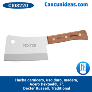 Hacha carnicero, uso duro, madera, acero Dexteel®, 7", Dexter Russell, Traditional, CI08220 / S5287