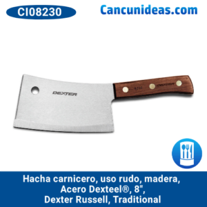 Hacha carnicero, uso rudo, madera, acero Dexteel®, 8″, Dexter Russell, Traditional, CI08230 / S5288