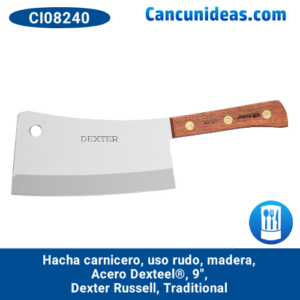 Hacha carnicero, uso rudo, madera, acero Dexteel®, 9″, Dexter Russell, Traditional, CI08240 / S5289