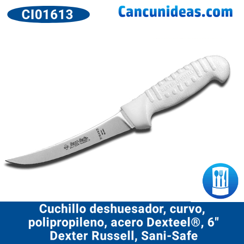 Cuchillo deshuesador, curvo, polipropileno, acero Dexteel®, 6", Dexter Russell, Sani-Safe, CI01613 / S116-6MO