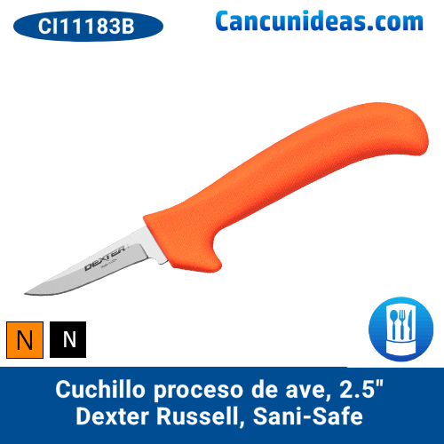 Cuchillo p/pollo, polipropileno, acero Dexteel®, 2.5", Dexter Russell, Sani-Safe, CI11183B / EP151HGB