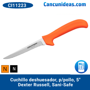 Cuchillo deshuesador, p/pollo, polipropileno, acero Dexteel®, 5", Dexter Russell, Sani-Safe, CI11223 / EP155WHG