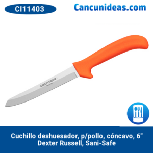 Cuchillo deshuesador, p/pollo, cóncavo, polipropileno, acero Dexteel®, 6", Dexter Russell, Sani-Safe, CI11403 / EP156HG-ST