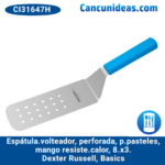 Espátula/volteador, perforada, p/pasteles/hamburguesas, resiste/260º, acero al carbono, serie 400, 8"x3", Dexter Russell, Basics, CI31647H / P94857H