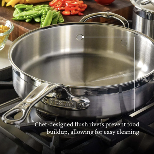 Sartén salteadora, recta, c/tapa y mango extra, Hestan, Probond, CS499 (2 versiones) - Image 7