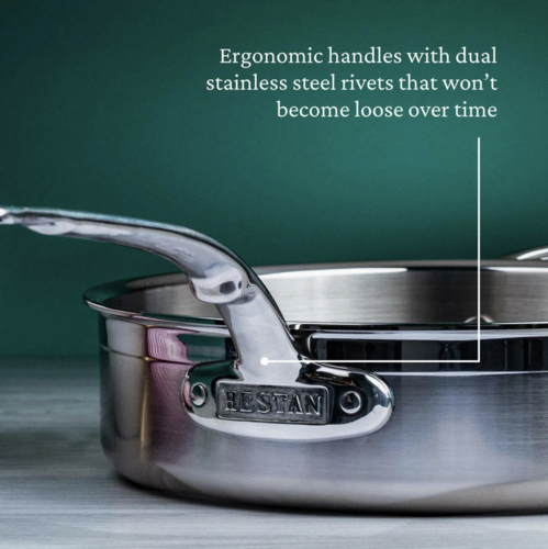 Sartén salteadora, recta, c/tapa y mango extra, Hestan, Probond, CS499 (2 versiones) - Image 8