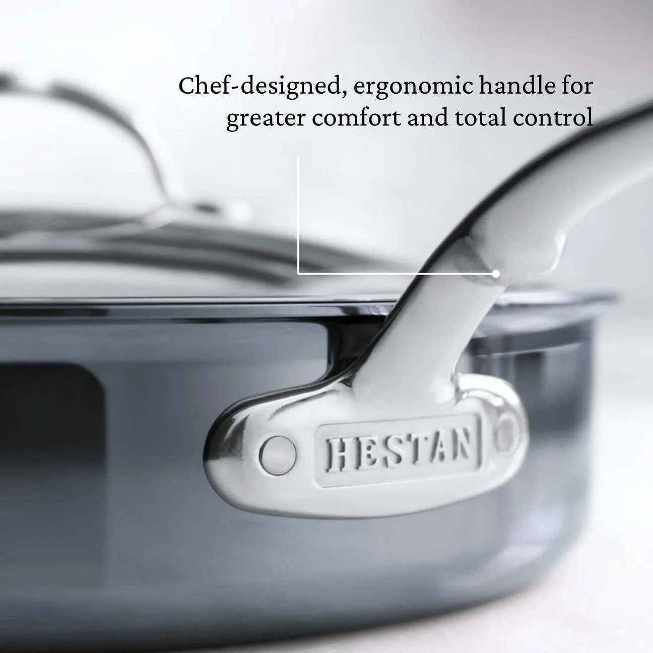 Sartén salteadora recta, c/tapa y mango extra, Hestan, Nanobond, CS495 (2 versiones) - Image 3