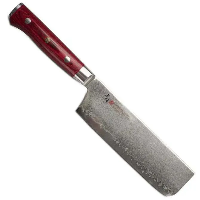 Cuchillo p/vegetales/nakiri, 6.5”/16.5cm, acero VG-10, damasco c/33 capas, Mcusta, Zanmai Damascus Flame, CZ249