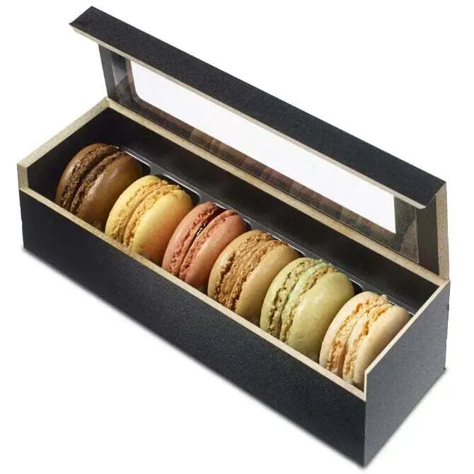 Caja de madera p/macarrones c/separador de 6 piezas, Solia, CRB178